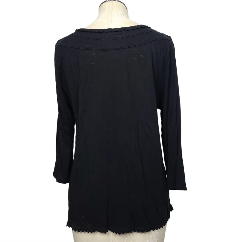 Lucky Brand Black Embroidered Shirt L - Picture 5 of 9